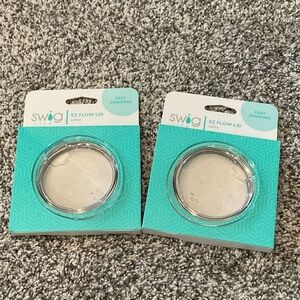 Swig EZ Flow Lid - Clear Large 3.5” diameter rim, set of 2